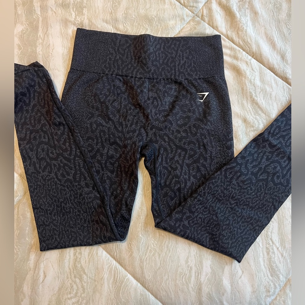 Gymshark Adapt Seamless - Black Patterned Leggings Medium